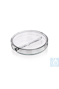 Petri dishes with two compartments, Ø 1= 80 x Ø 2= 75 x H 15 mm, Simax® borosilicate glass, type:...